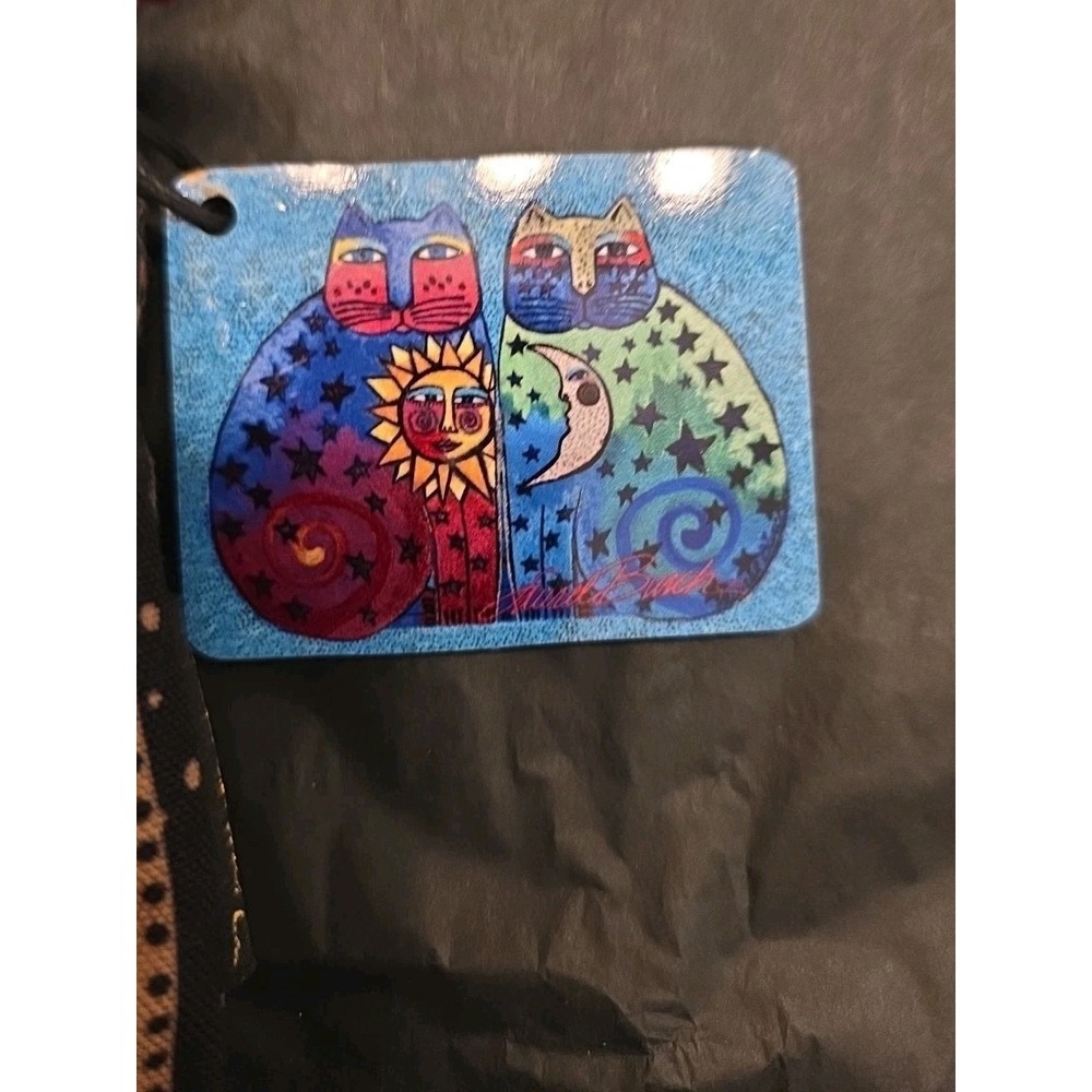 Laurel Burch Canvas Tote Bag Sun Moon Stars Celestial Cat Purse NWT Vintage - Picture 10 of 14